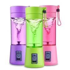 Portable Electric USB Juice Maker Juicer Bottle Blender Grinder Mixer,4 Blades Rechargeable Bottle with (Multi color) (MULTI)