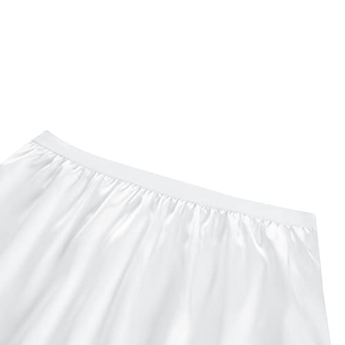 MBMSHEGH Women Retro Satin Long Solid Lace Hem Slip Half Slip Skirt Under Dress Underskirts Petticoat Extender Half Slips4