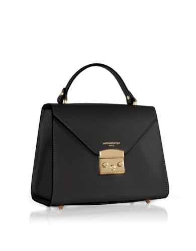 Peggy Top Handle Satchel Bag, Italian Calf Leather, 9.65 x 7.48 x 3.94 inches2