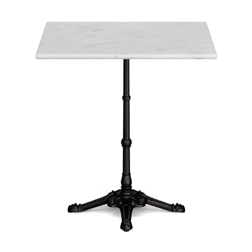 blumfeldt Table Bistro Patras – 60x60 cm marbre véritable, Design Art Nouveau, Base Fonte Robuste, résistant intempéries, intérieur & extérieur