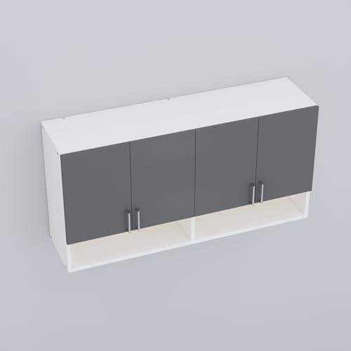 Image of SPECIALITY PANELS 4 Door Modular Wall Mounted Kitchen Cabinet with Organizer Shelf Space Saving Storage Unit Durable Engineered Wood Cupboard for Kitchen Living Room Utility Organizer Furniture