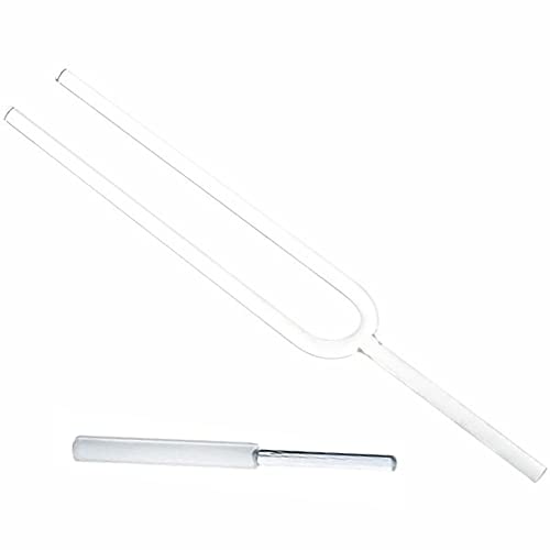 直径16mmのクォーツチャクラクリスタル音叉、ストライカー付き、ヒーリング楽器(A NOTE,432Hz)