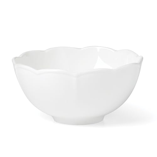 Image of Lenox Dinnerware Set, Studio 1414 Scallop 12-Piece Set, Service For 4, Bone China Material, Dishwasher & Microwave Safe, Home And Kitchen, Kitchen And Dining, Plates And Bowls Sets (White, 12 Pieces)