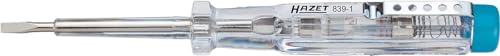HAZET Spannungsprüfer 839-1 I 220-250 V, Stromprüfer in Schlitz-Schraubendreher-Ausführung, Made in Germany, für Steckdosen, Baufassung und Lüsterklemmen, Schlüsselweite 0,5 x 2,8 mm