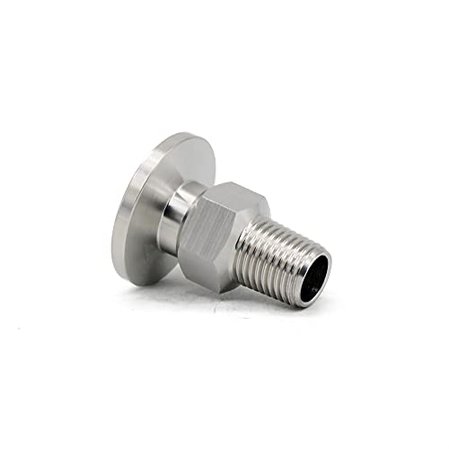 Image of SS304 KF16 NPT Male Adaptor thread 1 /4 inch NW16 KF Male coupling ISO-KF16 X NPT 1 /4 inch