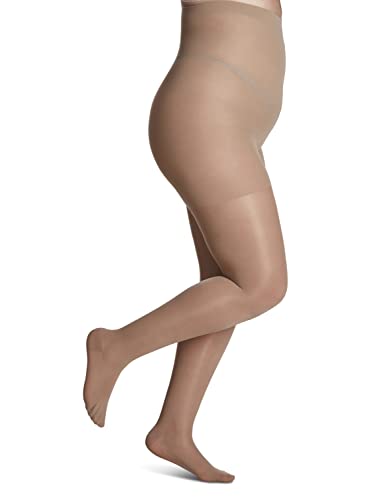 Sigvaris Women's Sheer Fashion Pantyhose - 15-20mmHg Weight Compression - Sheer Spandex Non-Slip Hosiery for Comfortable Everyday Wear - Golden