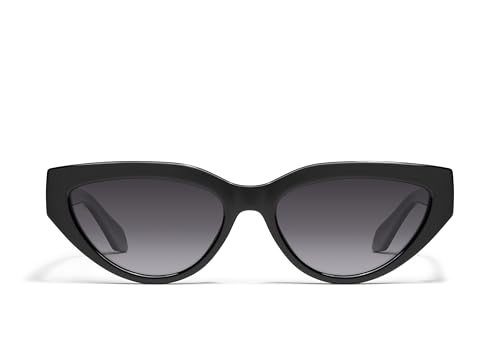 Quay - Womens Sunglasses, Polarized Cat Eye Lenses with UV Protection (Narrow Down, Black)