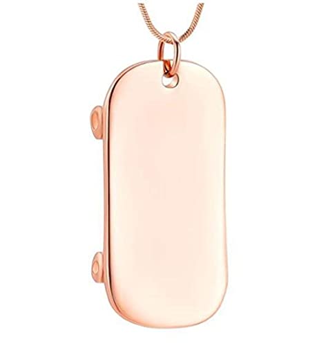 AJDADASDp Cremation Ashes Jewelry Cool Skateboard Urn Necklace for Ashes Stainless Steel Keepsake Urn Pendant Ashes Holder