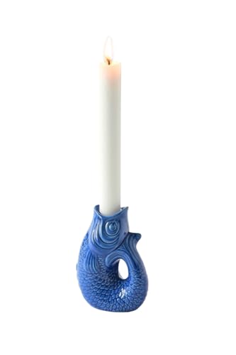 Gift Company - Kerzenleuchter, Kerzenständer - Monsieur Carafon - Keramik - Azure Blau - Maße (LxBxH): 9,8 x 6 x 12,7 cm