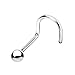 WARRIOR Piercing al Naso Piercing Uncino Nose Stud STERILE in Acciaio Chirurgico 316L Lunghezza 6.5 mm Spessore 0.8 mm (Pallina da 2.0 mm)