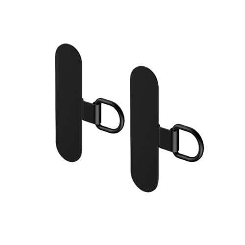 [AILKIN] ストラップホルダー ステンレス金属製 極薄0.3mm 2枚 スマホストラップ ストラップホール ストラップ・リストストラップ ストラップパッチ スマホショルダー 折り曲がれ設計 丈夫 ストラップホール タグパッチ 浮き上がり防止 充電影響なし 落下防止 全機種対応 ブラック