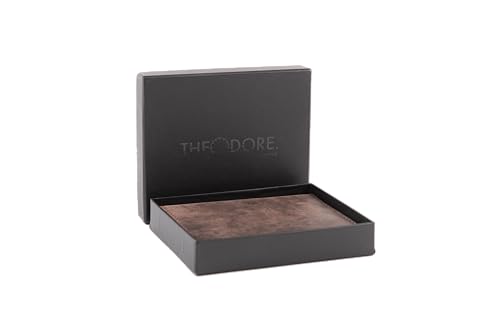 Theodore Bifold Men's Full Grain Leather Wallet - RFID Protection, 10 Card Slots, Bills Pocket - Vintage Brown Vertical Wallet for Men3