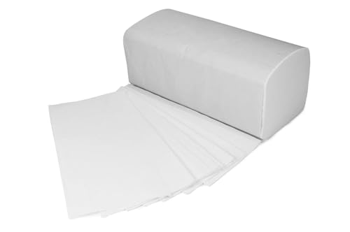TG-GENT 4000x Stück Papierhandtücher weiß 25x21 cm ZZ/V-Falz | 2-lagig – ideal für Handtuchspender | Einweghandtücher für Gastronomie, Praxis & Büro | Handtuchpapier | Papiertücher