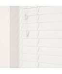 New Edge Blinds Made to Measure White Faux Wood Venetian Blind, 50mm Slats, String Finish, Smooth/Grained, 151-180cm x 120cm