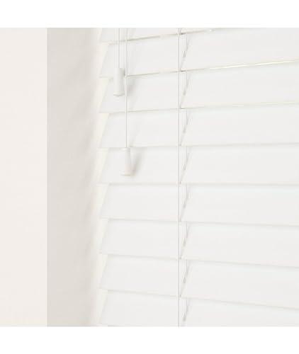 Custom Venetian Blinds with Strings - 50mm Slats - Smooth Faux Wood - Made To Measure (Serene, 35cm - 60cm (Width) x Up To 130cm (Drop))