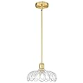 FEMILA 10.4" Gold Pendant Light, Vintage Pendant Lighting with Flower Glass, Pendant Light for Kitchen Island Bedroom Hotel Living Room, 4FJX82MIL BG