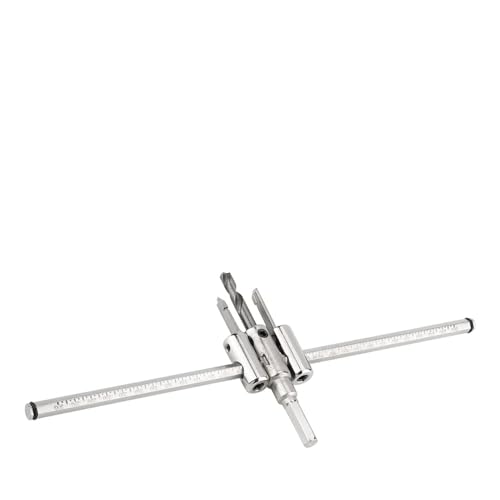 Adjustable Circle Hole Saw Drill Bit Set for DIY Woodworking Projects with Carbide Tip in Silver Alloy Steel for 30-300mm Cutting on Wood Plastic and Gypsum