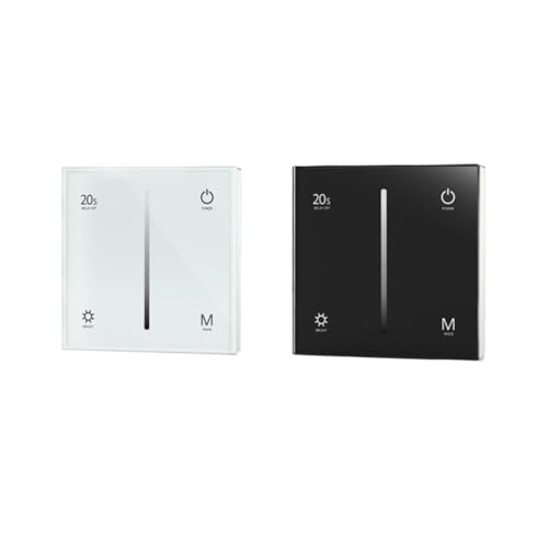 Variateur LED 0-10V PWM bouton tactile en verre trempé noir pour panneau 86