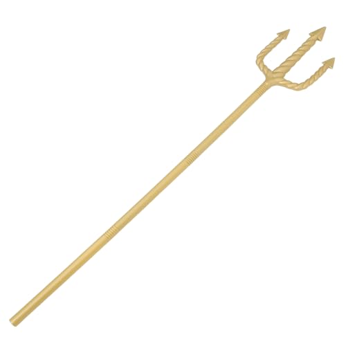 Ipetboom Forcone da Festa a Tre Punte Dorato, Oggetto di Scena Cosplay Demone Halloween Leggero e Portatile, Accessorio Costume per Feste Mascherate e Carnevali