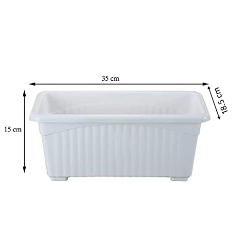 Image of Rectangular Plastic Pots for Plants, Window Flower Pots for Home, Window Display, Garden (Multicolor 14 inch - 6 pc)
