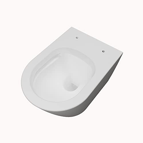 AICA Wand WC spülrandlos Hänge WC mit Lotus Effekt Soft Close Toilette Einfach Abzunehmender Sitz Weiß Rund Modernität丨375 – Bild 4
