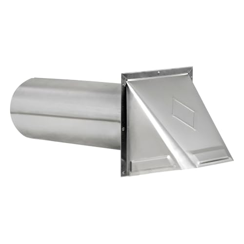 Lambro 3440 4-In. Aluminum Wall Exhaust Hood Vent with Damper and 11-In. Pipe, No Interior Trim Plate, 3440 by Lambro - Used condition - Image 2