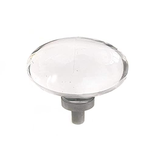 10 unidades 1 de cristal 1/4 'cristal redondo Copa Tiradores/pomos con 3 pulgadas de montaje distancia (cromo pulido) para baño/cocina armarios cajones/mesita de noche/muebles – níquel pulido