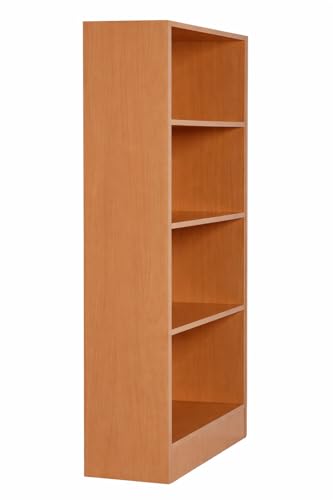 Image of DeckUp Muvo 4-Shelf Engineered Wood Book Shelf and Display Unit (Bavarian Beech, Matte Finish)