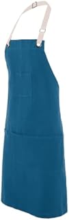 Papa Oki Linen Aprons. Adjustable Cotton Fabric Straps, Apron with Pockets. Towel Loop. Kitchen apron for men and women.