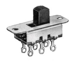SWITCHCRAFT C-46206LFRX 2 POS, 3A 125V, DPDT, LATCHED, Slide Switch, Solder Terminal, Through Hole-Straight