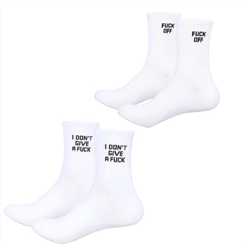 wfljl Alphabet words Socks 2-Pair Pack Funny Novelty Socks with Bold Designs - Perfect for Casual Wear Gifts & Expressing Your Attitude