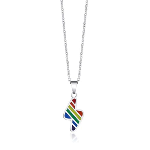 Collar con colgante de rayo del orgullo, un accesorio de arcoíris para brillar con identidad