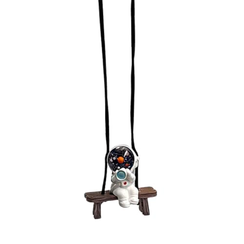 Girnfac Swinging Astronaut Car Hanging Ornament, Resin Car Rearview Mirror Charm Present, Automotive Interior Pendant Decoration Accessories for Men and Women(Telescope)