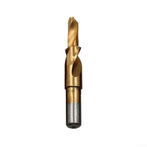 Broca escalonada de 180 grados M35 HSS para perforación de agujeros avellanados y biselados, acabado dorado, varios tamaños (M12) para materiales metálicos y no metálicos (8)