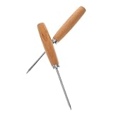 ARTSEWPLY 2 Pezzi Punteruoli Ghiaccio con Manico in Legno e Acciaio Resistente Strumenti E...