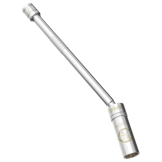 LEXIVON 5/8" Swivel Magnetic Spark Plug Socket, 3/8" Drive x 10" Total Length | Enhanced Magnetic Design with Thin Wall Socket, Cr-v Steel (LX-122)
