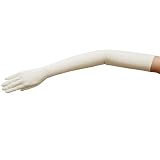 ZaZa Bridal 23.5' Long Stretch Dull Matte Satin Gloves Opera Length/No Shine, Elegant Look-Light Ivory