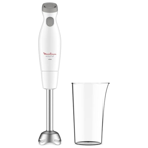 Moulinex Mixeur Easychef Mixeur à Main 450 W 2 Vitesses Lames Zelkrom Blanc DD451110