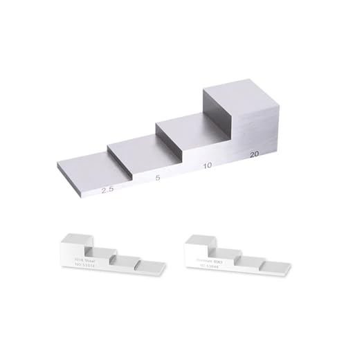 Bloque de calibración de espesores de 4 pasos: aluminio / acero inoxidable 304 / acero 1018 (2,5-20 mm) miniatura 6