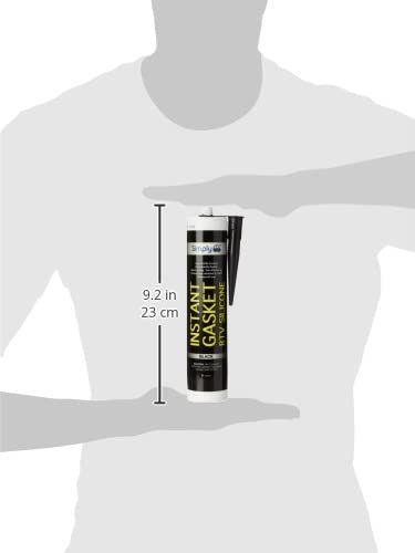 Simply SR-001 - Junta instantánea de silicona RTV negra, resistente a temperaturas hasta 200 grados, fácil de aplicar, sello impermeable, flexible, baja recogida de suciedad (el embalaje puede variar)