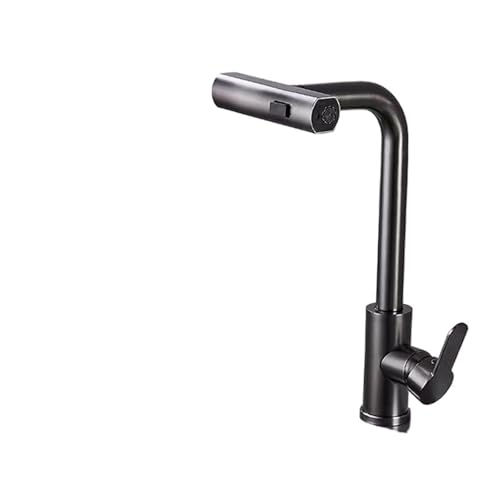 Robinet de cuisine gris extractible mitigeur cascade lavabo orientable