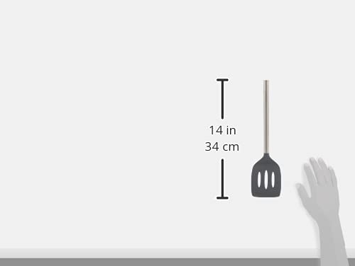 Tovolo Silicone Slotted Turner With Stainless Steel Handle, Pancake Spatula, Scratch-Resistant Kitchen Utensil For Nonstick Cookware & Cast Iron Skillets, 1 Ea, Charcoal #TOP3