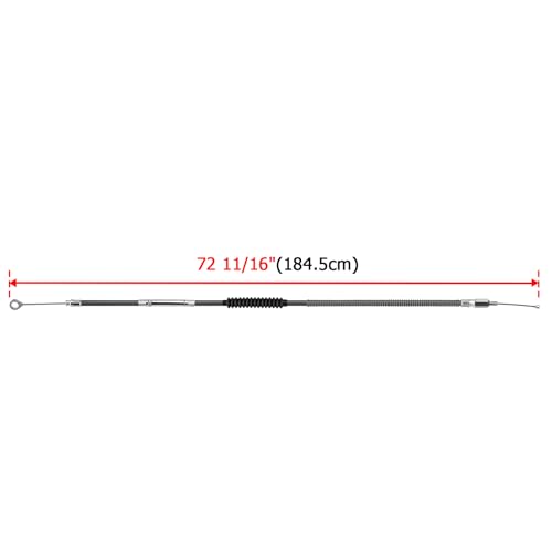 Image of Mofun 72 11 /16 inch Stainless Steel Extended Clutch Cable Compatible with Harley Touring 2007 2021-2023, Fit Dyna 2006-2017 Softail 2007-2017, Black