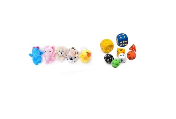 Toodles Animal Finger Puppets for Kids – 5 Soft Plush Toys | Multicolor Learning Set & Dices - Play Gifts for Kids 1 to 5 Years Old Different Shapes-image-6