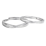 ANAZOZ Anillo Promesa Pareja Plata de Ley, Entretejer, Anillos Plata Mujer Ajustables