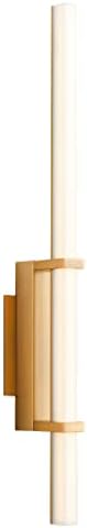 LUZAIRE DESIGN Oxygen 3-55-40 Wand 24 Inch Dimmable LED Wall Sconce/Bathroom Vanity Light | 3000K | Aged Brass | Modern Contemporary Light Fixture | Single Wall Sconce