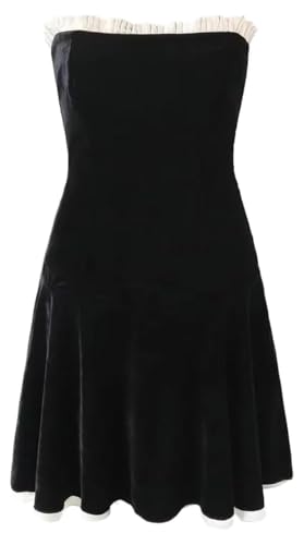 Strapless Velvet A-Line Party Dress for Women Above Knee Mini Style
