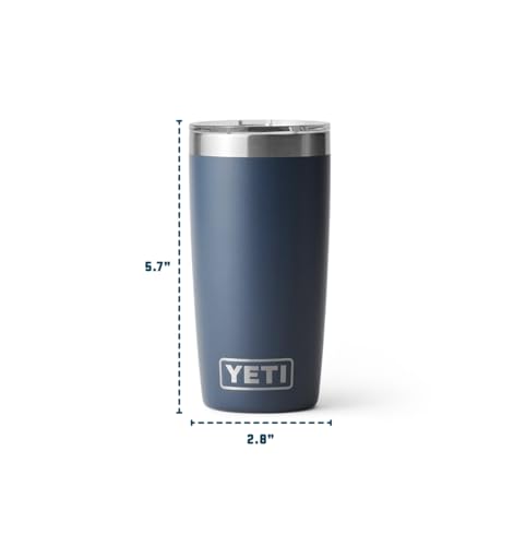 YETI Rambler Tumbler, Vaccum Insulated Stainless Steel Tumbler with Magslider Lid, Rescue Red, 10 oz (295 ml)