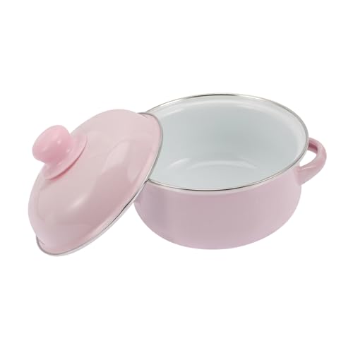 Garneck Riess - Cacerola esmaltada de 24 cm con tapa, cacerola esmaltada de alta calidad para sopas y guisos, ideal para todo tipo de fuegos, 1 l de capacidad, duradera y elegante