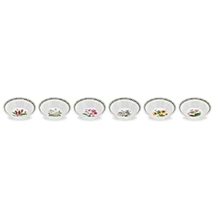 Portmeirion Exotic Botanic Garden 6.5″ Oatmeal Bowl | Set of 6 | Assorted Floral Motifs | Fine Earthenware | Dishwasher, Microwave, Freezer, and Oven Safe | Made in England